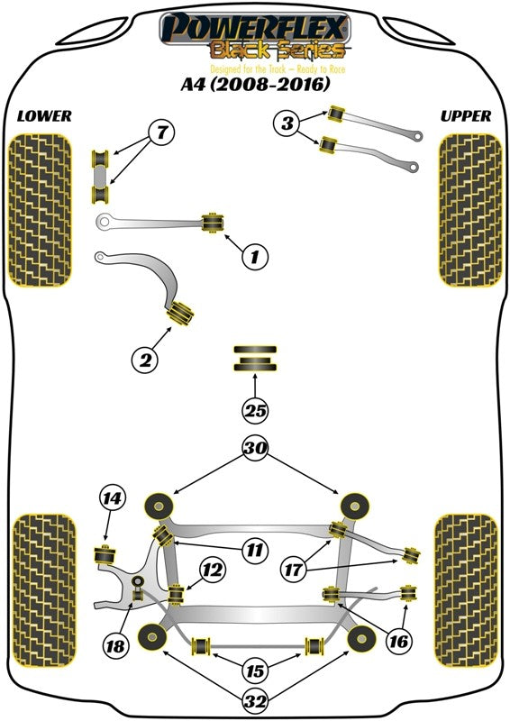 Trasero Subchasis Trasero Silentblock Insert Powerflex PFR3-733 VRM Motorsports imagen 3