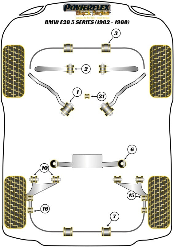 Delantero Superior Brazo De Suspension A Chassis Silentblock Powerflex PFF5-801 VRM Motorsports imagen 3