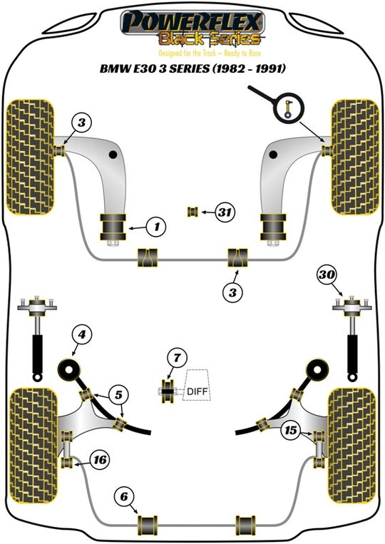 Trasero Barra Estabilizadora Montaje Silentblock 13Mm Powerflex PFR5-308-13H VRM Motorsports imagen 3