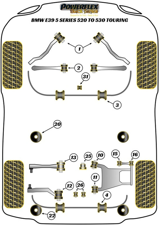 Trasero Subchasis Montaje Silentblock Powerflex PFR5-530 VRM Motorsports imagen 3