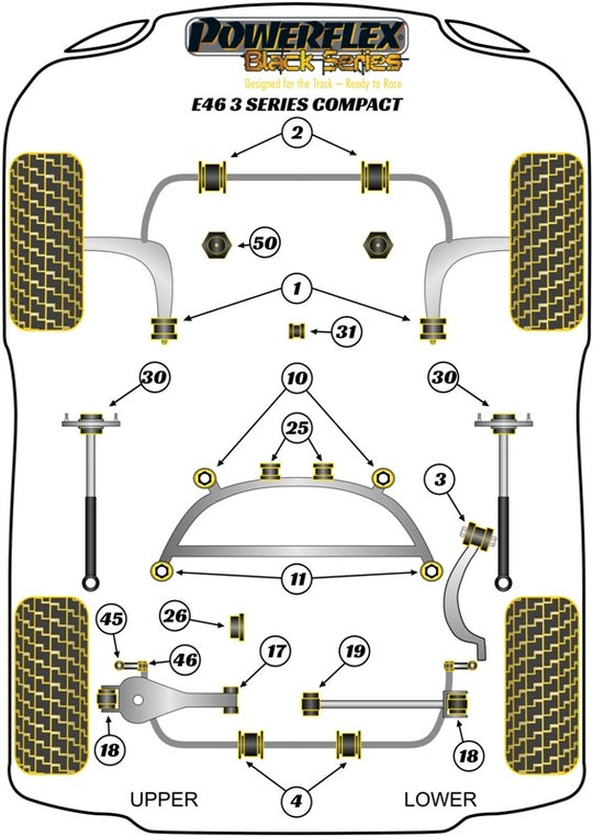 Trasero Subchasis Trasero Silentblock Insert Powerflex PFR5-4613 VRM Motorsports imagen 3