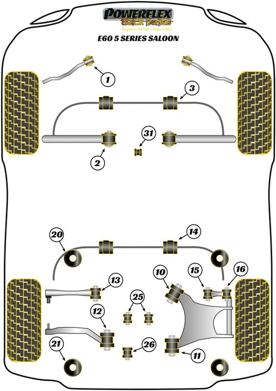 Trasero Subchasis Delantero Montaje Insert Powerflex PFR5-723 VRM Motorsports imagen 3