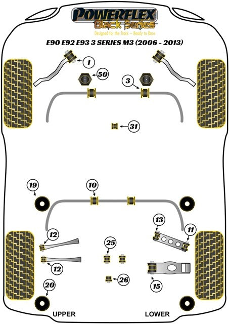 Delantero Brazo De Suspension A Chassis Silentblock Powerflex PFF5-5701 VRM Motorsports imagen 3