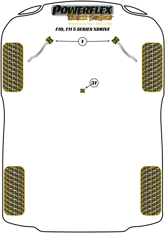 Delantero Brazo Radial A Chassis Silentblock Powerflex PFF5-6101 VRM Motorsports imagen 3