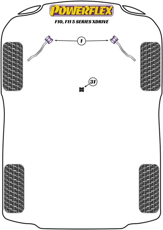 Delantero Brazo Radial A Chassis Silentblock Powerflex PFF5-6101BLK VRM Motorsports imagen 4