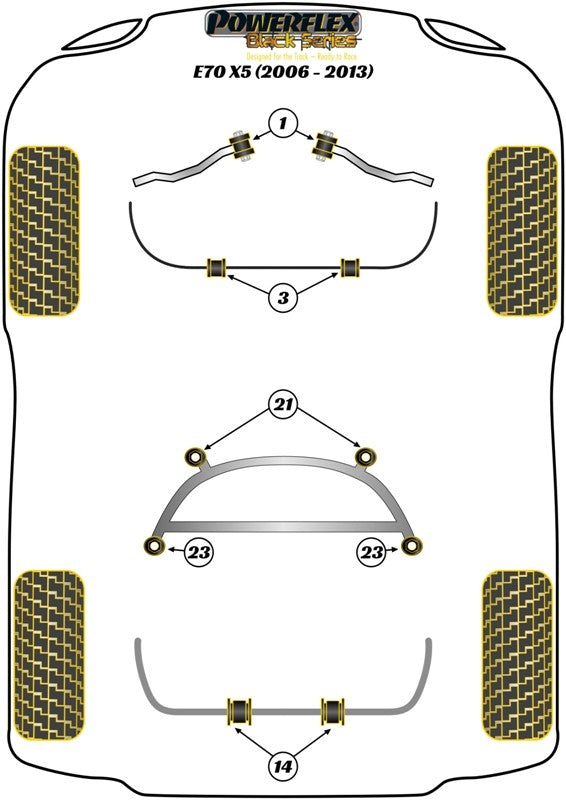 Trasero Subchasis Delantero Silentblock Insert Powerflex PFR5-1421 VRM Motorsports imagen 3