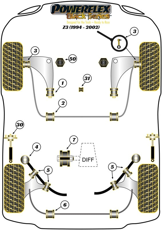 Trasero Barra Estabilizadora Montaje Silentblock 16Mm Powerflex PFR5-504-16 VRM Motorsports imagen 3