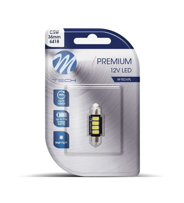 M-TECH BLISTER 1X LED L334W - C5W 36MM 12V 4XSMD5730 CANBUS M-TECH Performance Motorsport Part