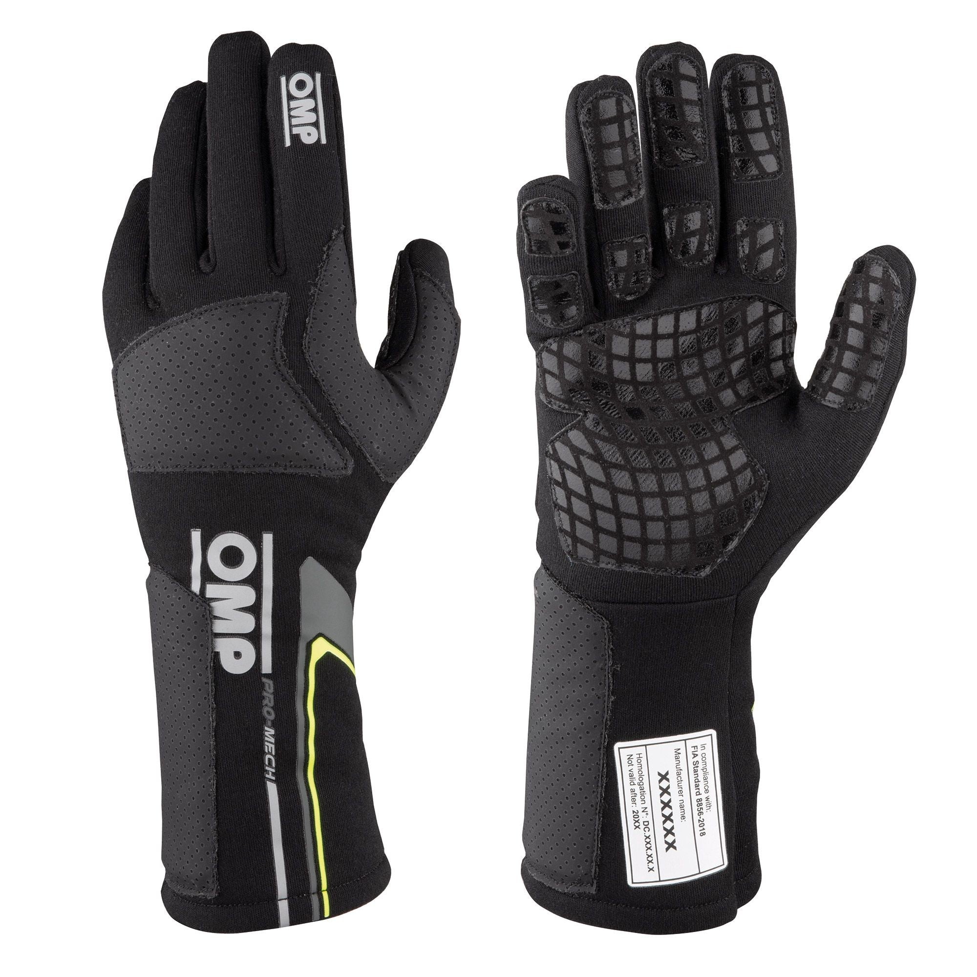 OMP GUANTES PRO MECH EVO NEGRO TG. XL FIA 8856-2018 - OMP original VRM Motorsports imagen 1