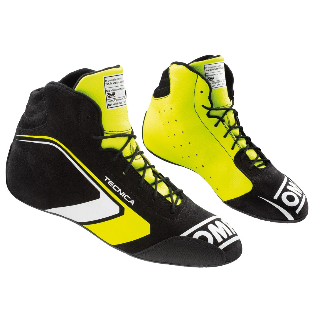 OMP ZAPATILLAS ONE EVO TECNICA NEGRO/FLUO AMARILLO TALLA 38 FIA 8856-2018 - OMP original VRM Motorsports imagen 1