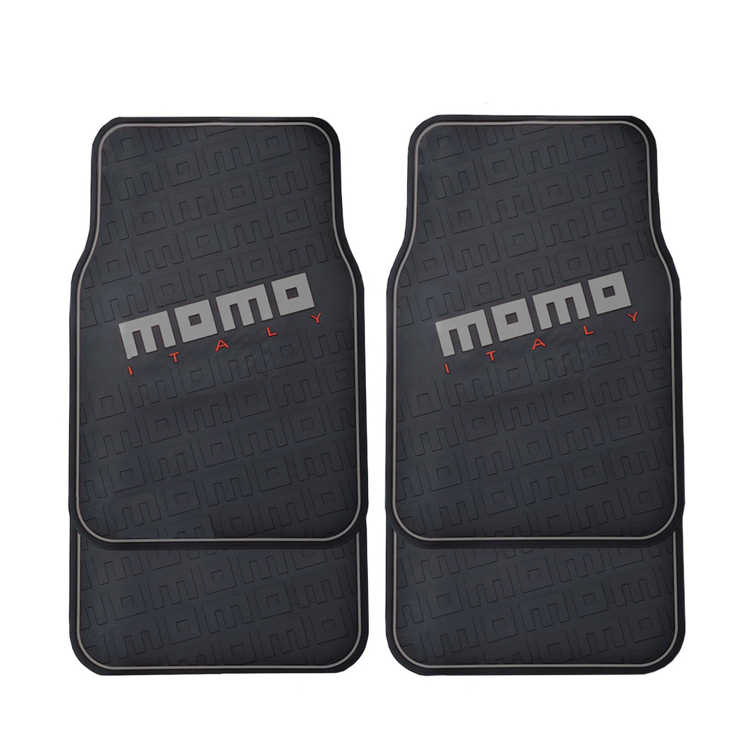SET COMPLETO 4 PIEZAS ALFOMBRAS MOMO GOMA UNIVERSALES NEGRO Y GRIS MOMO | VRM Motorsports