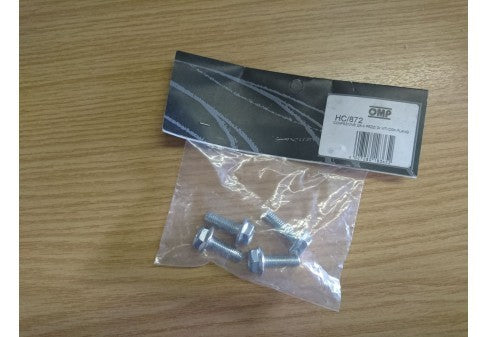TORNILLOS SOPORTE DE SEGURIDAD CONJUNTO DE ACERO 4  M8X25 BLANCO OMP RACING | VRM Motorsports
