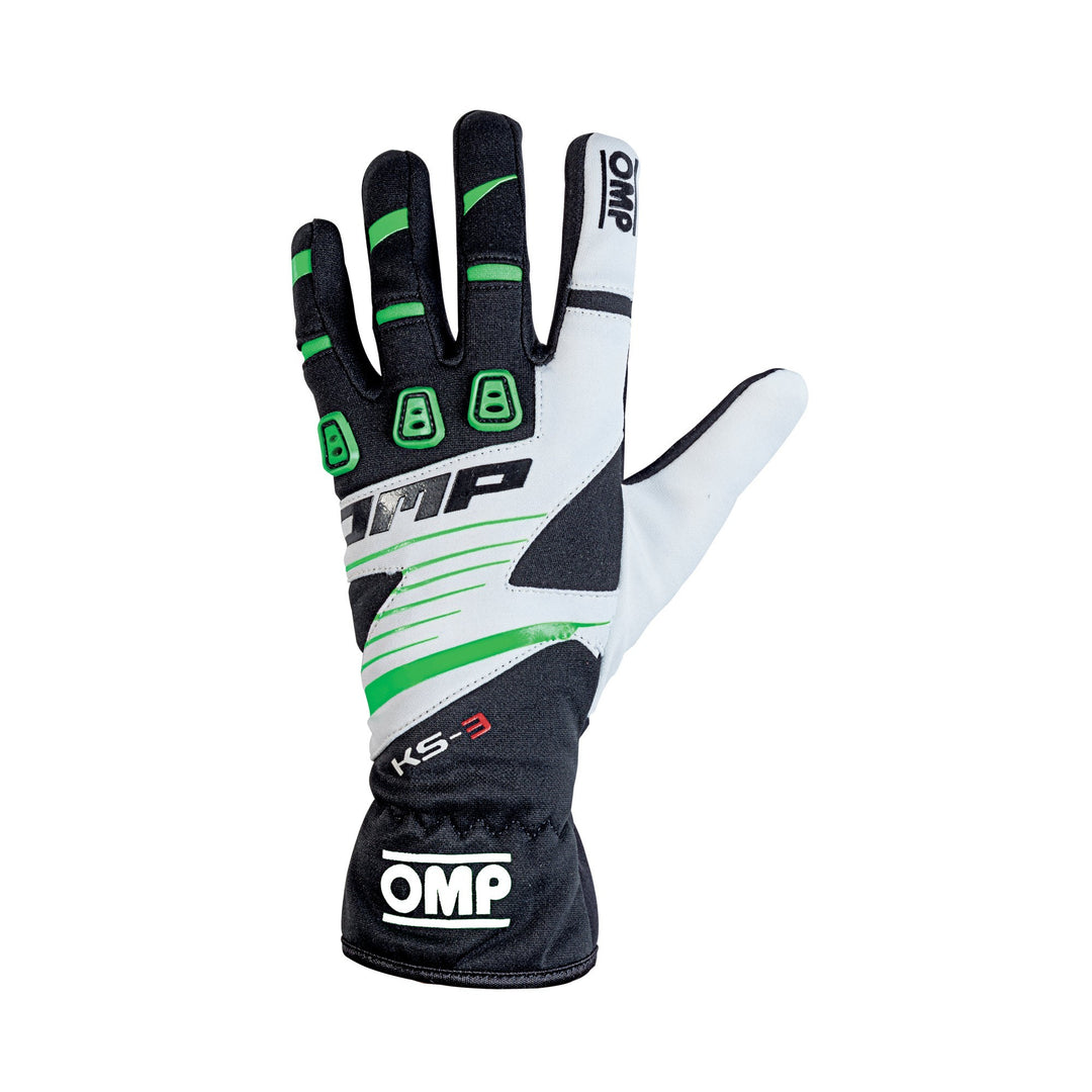 OMP KS-3 GUANTES MY2018 NEGRO/BLANCO/VERDE TALLA 6 (PARA NIÑO) - OMP original VRM Motorsports imagen 1