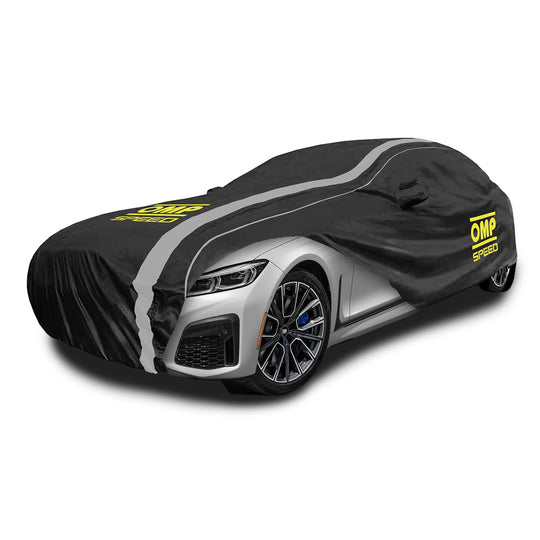 OMP SPEED FUNDA CUBRE COCHE EXTERIOR/INTERIOR, IMPERMEABLE, 3 CAPAS, TALLA L, 488 X 178 X 120 CM OMP RACING | VRM Motorsports