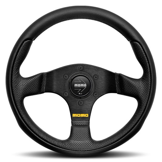 VOLANTE MOMO TEAM 300 mm CUERO PERFORADO NEGRO