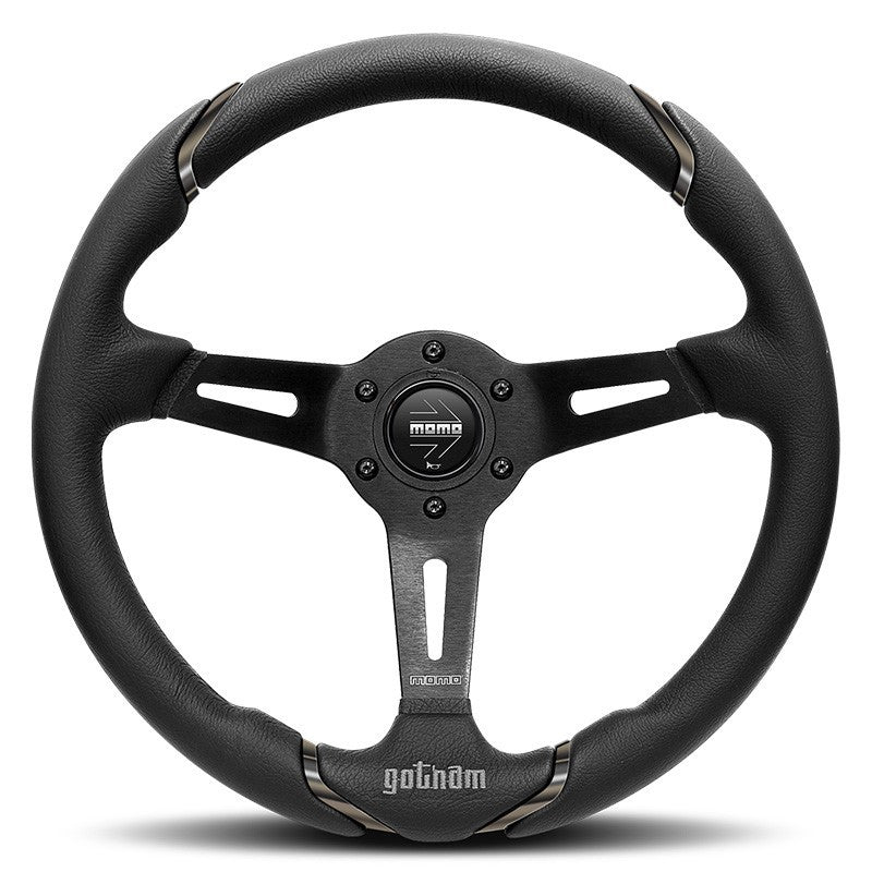 VOLANTE MOMO GOTHAM 350 MM PIEL NEGRA MOMO | VRM Motorsports