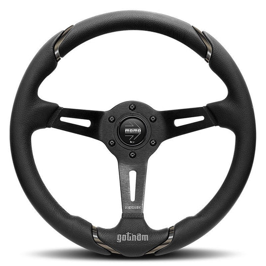 VOLANTE MOMO GOTHAM 350 MM PIEL NEGRA MOMO | VRM Motorsports