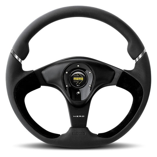 VOLANTE MOMO NERO 350 MM PIEL NEGRA