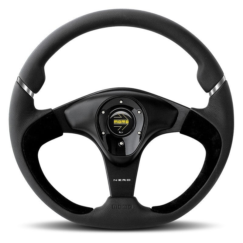 VOLANTE MOMO NERO 350 MM PIEL NEGRA MOMO | VRM Motorsports