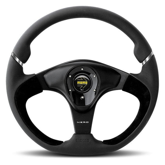 VOLANTE MOMO NERO 350 MM PIEL NEGRA MOMO | VRM Motorsports