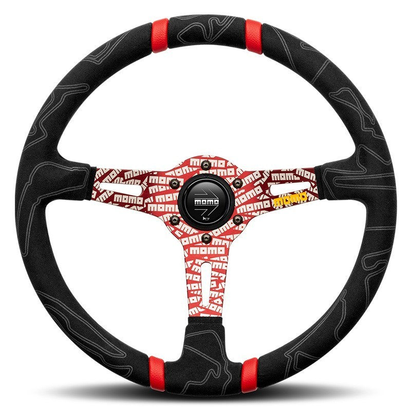 VOLANTE MOMO ULTRA 350 MM NEGRO Y ROJO MOMO | VRM Motorsports