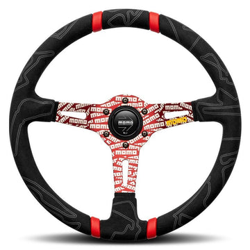 VOLANTE MOMO ULTRA 350 MM NEGRO Y ROJO MOMO | VRM Motorsports