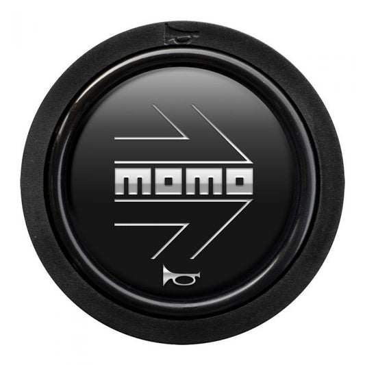 PACK 10 PULSADOR MOMO ARROW LOGO NEGRO MATE CROMADO 2CC F