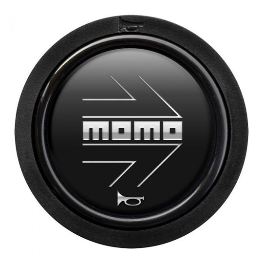 PACK 10 PULSADOR MOMO ARROW LOGO NEGRO MATE CROMADO 2CC F MOMO | VRM Motorsports
