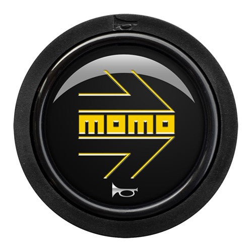 PACK 10 PULSADOR MOMO ARROW LOGO BRILLANTE NEGRO AMARILLO 2CC F