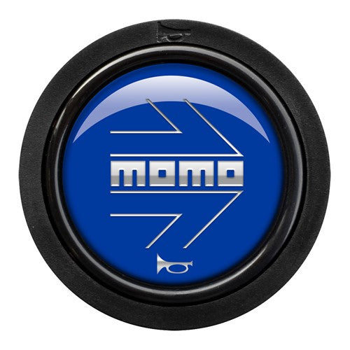 PACK 10 PULSADOR MOMO ARROW LOGO BRILLANTE AZUL CROMADO 2CC F MOMO | VRM Motorsports