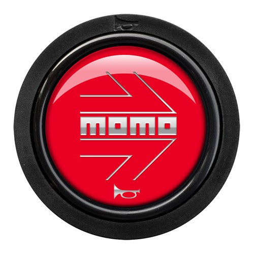 PACK 10 PULSADOR MOMO ARROW LOGO BRILLANTE ROJO CROMADO 2CC F