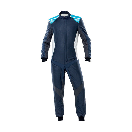TRAJE CARRERAS ONE EVO AZUL MARINO/CIAN TALLA 62 FIA 8856-2018 OMP RACING | VRM Motorsports