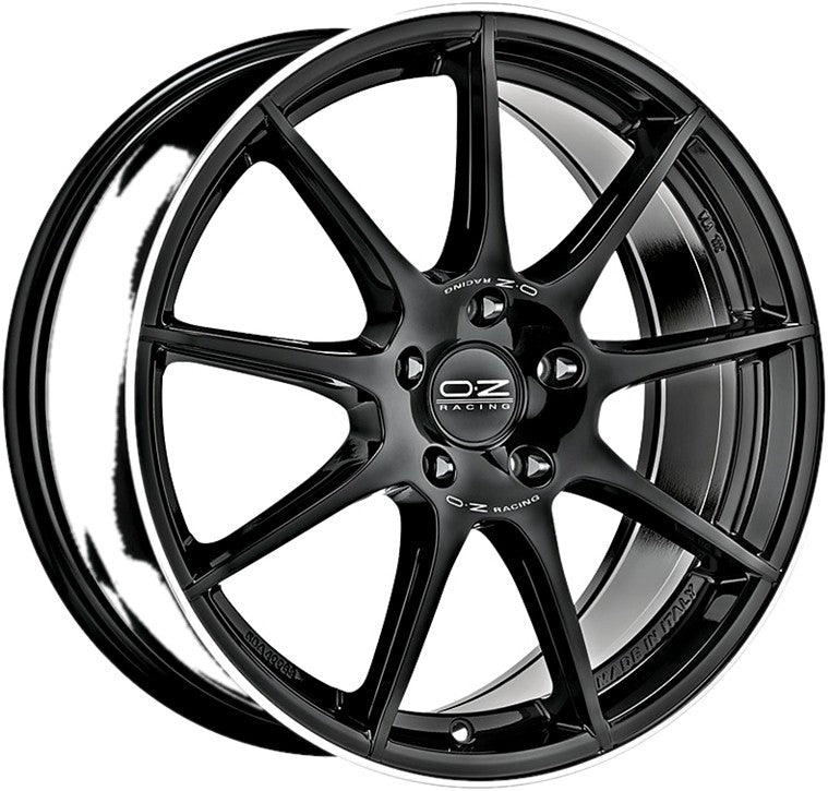 OZ LLANTA VELOCE GT 8x18 5x112 ET 35 NEGRO BRILLANTE+DIAMOND LIP+SILVER LETTERING