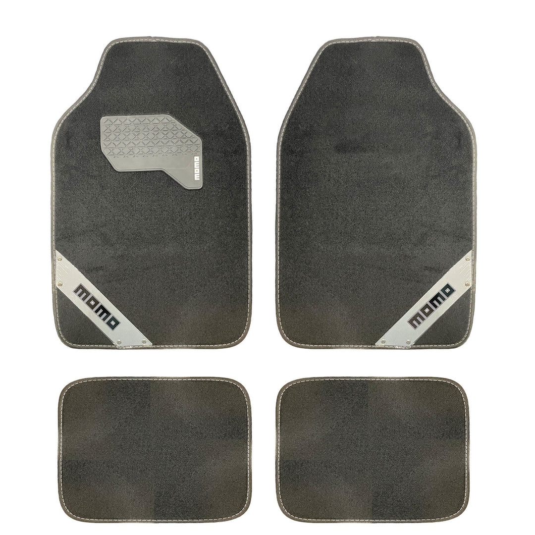 SET COMPLETO DE 4 PIEZAS ALFOMBRAS MOMO 012 UNIVERSALES NEGRO/BLANCO MOMO | VRM Motorsports