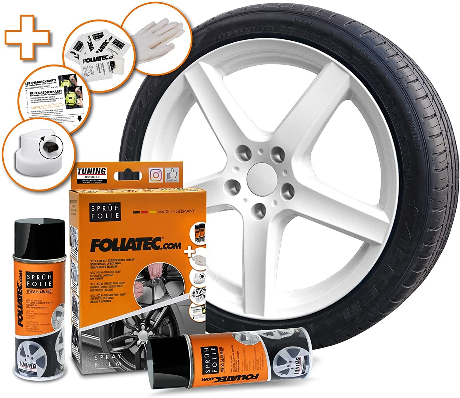 Foliatec Kit De Goma Líquida Blanco Brillante 2 x 400 ml - Foliatec original VRM Motorsports