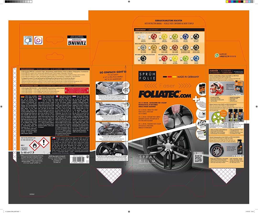 Foliatec Kit De Goma Líquida Negra Brillante 2 x 400 ml - Imagen 6 Foliatec VRM Motorsports