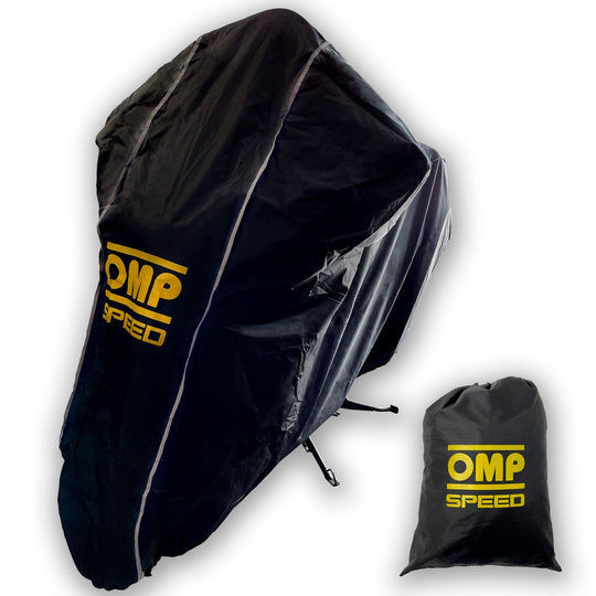 OMP SPEED FUNDA MOTO EXTERIOR/INTERIOR IMPERMEABLE TALLA L - CUBRE MOTO TRANSPIRABLE OXFORD 300D 307X140X127 CM OMP RACING | VRM Motorsports