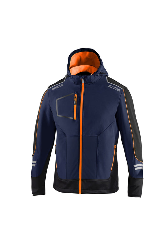 SOFT-SHELL-JACKE TECH TW GRÖSSE S MARINEBLAU/ORANGE
