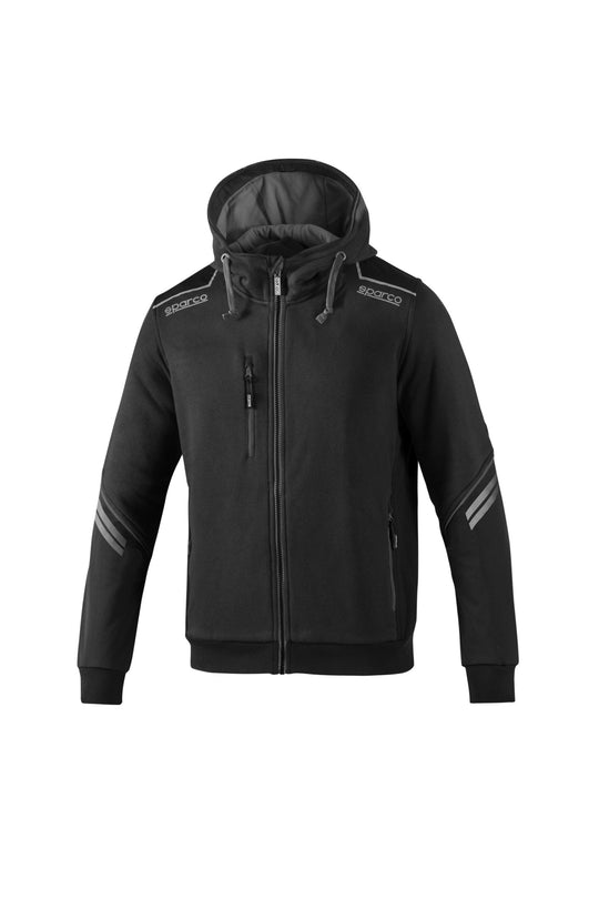 SPARCO SUDADERA CON CREMALLERA Y CAPUCHA TW TALLA M NEGRO/GRIS