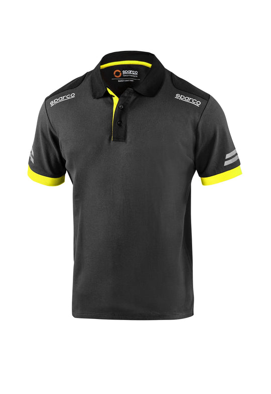 SPARCO POLO TW TALLA XL GRIS/AMARILLO FLUO