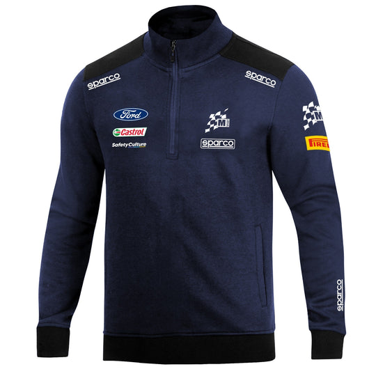 TW ZIP-UP HOODIE SIZE L NAVY BLUE/WH