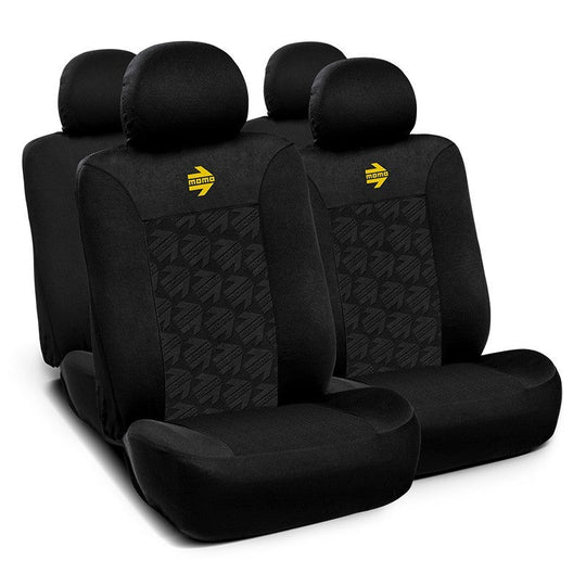 SET COMPLETO CUBRE ASIENTOS MOMO COCHE 11 PIEZAS NEGRO MOMO | VRM Motorsports
