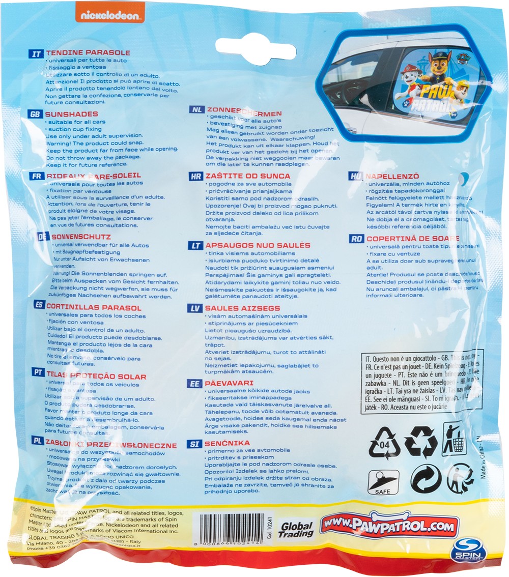 Parasoles para coche Patrulla canina Oficial | Paw Patrol Licensing VRM