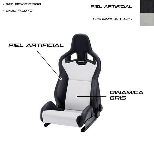 ASIENTO RECARO SPORTSTER CS CALEFACCION PIEL ARTIFICIAL NEGRO/DINAMICA GRIS PILOTO RECARO | VRM Motorsports