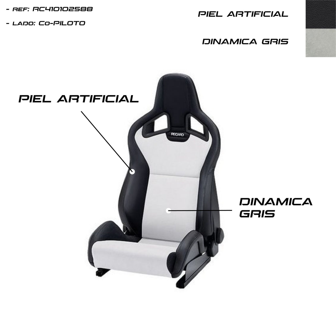 Asiento RECARO Sportster CS Calefaccion Piel Artificial Negro/Dinamica Gris Copiloto - Imagen 3 RECARO VRM Motorsports