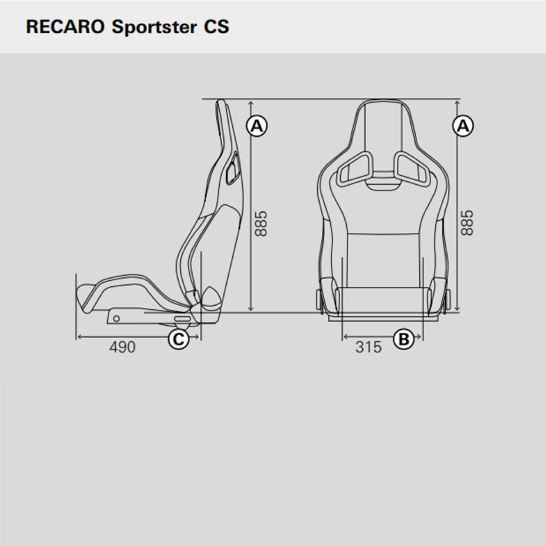 Asiento RECARO Sportster CS Calefaccion Piel Artificial Negro/Dinamica Gris Copiloto - Imagen 4 RECARO VRM Motorsports