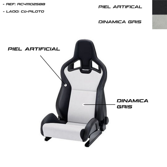 ASIENTO RECARO SPORTSTER CS AIRBAG CALEFACCION PIEL ARTIFICIAL NEGRO/DINAMICA GRIS COPILOTO RECARO | VRM Motorsports