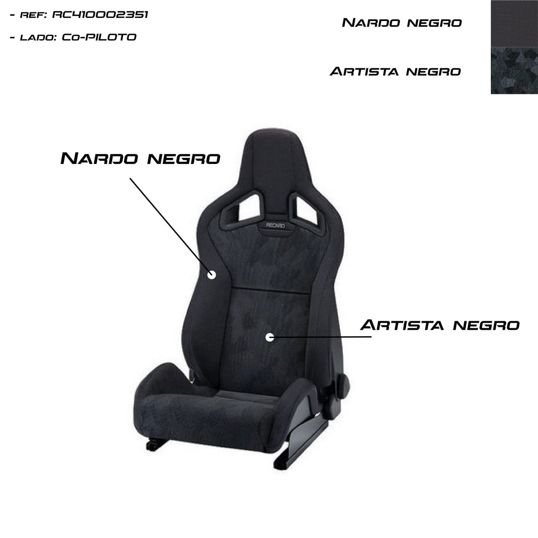 Asiento RECARO Sportster CS Artista Negro/Nardo Negro Copiloto - Imagen 3 RECARO VRM Motorsports
