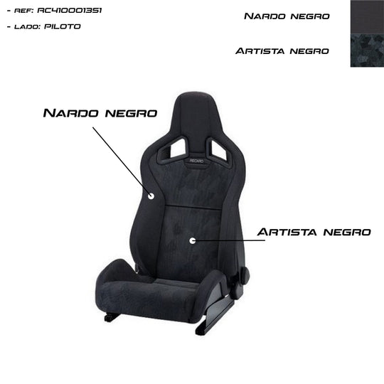 ASIENTO RECARO SPORTSTER CS ARTISTA NEGRO/NARDO NEGRO PILOTO RECARO | VRM Motorsports