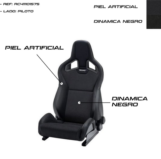 ASIENTO RECARO SPORTSTER CS AIRBAG CALEFACCION PIEL ARTIFICIAL NEGRO/DINAMICA NEGRO PILOTO